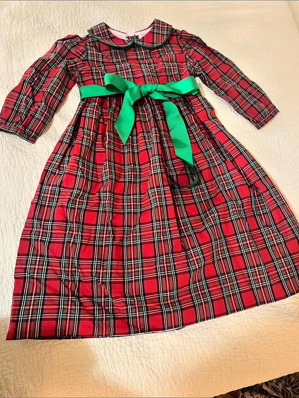 Kids Plaid Dress in Red & Green Like New